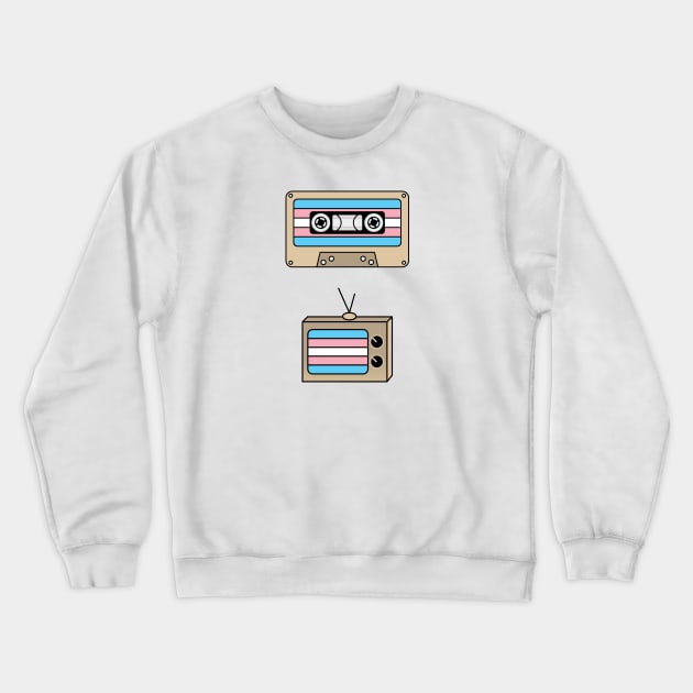 Discreet Pride Transgender Flag Crewneck Sweatshirt by ColoredRatioDesign